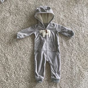 Never worn zip up hooded onesie